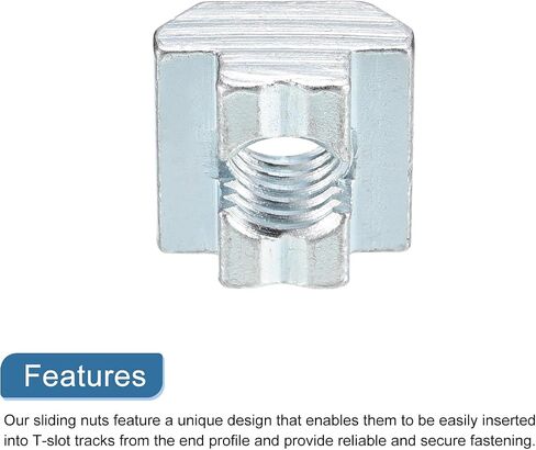 uxcell t Nuts, 12pcs - Galvanized Carbon Steel t Slot Bolts, 4545 Series M8 Hammer Head Fastener, Sliding t Nuts for Aluminum Extrusion Profile (Silver) in Saudi Arabia