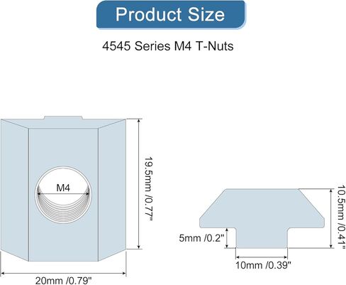uxcell t Nuts, 12pcs - Galvanized Carbon Steel t Slot Bolts, 4545 Series M8 Hammer Head Fastener, Sliding t Nuts for Aluminum Extrusion Profile (Silver) in Saudi Arabia
