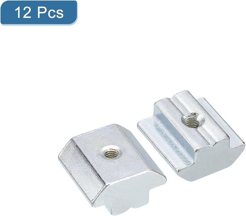 uxcell t Nuts, 12pcs - Galvanized Carbon Steel t Slot Bolts, 4545 Series M8 Hammer Head Fastener, Sliding t Nuts for Aluminum Extrusion Profile (Silver) in Saudi Arabia