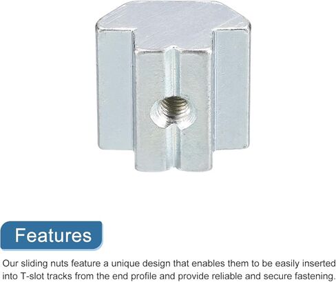 uxcell t Nuts, 12pcs - Galvanized Carbon Steel t Slot Bolts, 4545 Series M8 Hammer Head Fastener, Sliding t Nuts for Aluminum Extrusion Profile (Silver) in Saudi Arabia