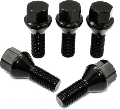 M14x1.5 Black Wheel Lug Bolts – 45mm Thread Length, 17mm Hex, 60° Conical Seat – Compatible with Wheel Spacers & European Vehicles – 20 Pack in Saudi Arabia