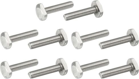 PATIKIL M8 x 35 mm T Slot Bolts, 10 Pcs 304 Stainless Steel Drop-in Bolt T Shape Stud Sliding Screw Metric Thread Hammer Head Bolt for T Track, Silver in Saudi Arabia