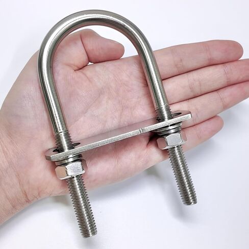 2 Sets M10 U-Bolts,u-Bolts 2" (50mm) Wide,304 Stainless Steel u-Bolts,with Nuts,Bolt Plate and washers (2, M10 x 50mm x 115mm) in Saudi Arabia