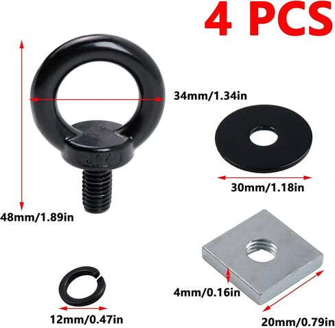 Antrader T Track Mount Tie Down Anchor for Roof Rack,4 Sets M6 T Track Bolts 304 Stainless Steel Roof Rack T Bolts Nuts and Lifting Eye Bolts T Slot Bolts Anchoring Kit in Kuwait