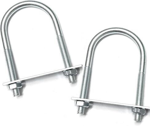 2 Sets M8 U-Bolt, 2" Wide U Bolt with Washers and Nuts, Heavy Duty Galvanized Carbon Steel Round U Bolts for Trailers, Boats, Replacement Parts and Accessories for Ski Boat, Fishing Boat in Kuwait