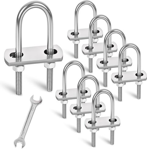 2 Sets M10 U-Bolts,u-Bolts 2" (50mm) Wide,304 Stainless Steel u-Bolts,with Nuts,Bolt Plate and washers (2, M10 x 50mm x 115mm) in Saudi Arabia