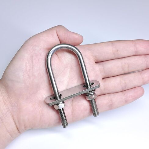 2 Sets M10 U-Bolts,u-Bolts 2" (50mm) Wide,304 Stainless Steel u-Bolts,with Nuts,Bolt Plate and washers (2, M10 x 50mm x 115mm) in Saudi Arabia