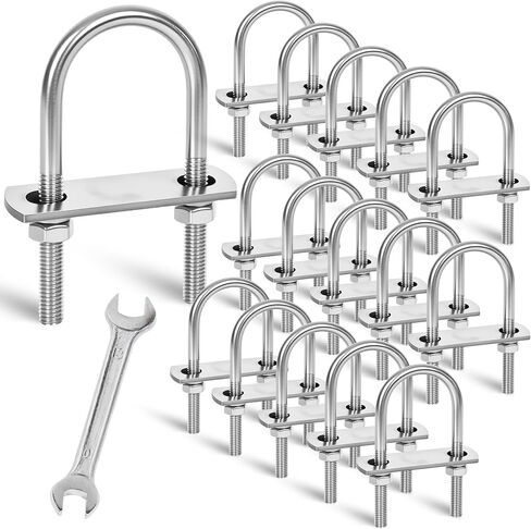 2 Sets M10 U-Bolts,u-Bolts 2" (50mm) Wide,304 Stainless Steel u-Bolts,with Nuts,Bolt Plate and washers (2, M10 x 50mm x 115mm) in Saudi Arabia