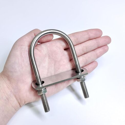 2 Sets M10 U-Bolts,u-Bolts 2" (50mm) Wide,304 Stainless Steel u-Bolts,with Nuts,Bolt Plate and washers (2, M10 x 50mm x 115mm) in Saudi Arabia