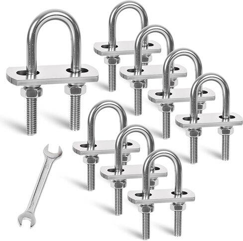 2 Sets M10 U-Bolts,u-Bolts 2" (50mm) Wide,304 Stainless Steel u-Bolts,with Nuts,Bolt Plate and washers (2, M10 x 50mm x 115mm) in Saudi Arabia