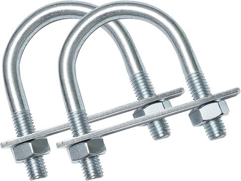 2 Sets M8 U-Bolt, 2" Wide U Bolt with Washers and Nuts, Heavy Duty Galvanized Carbon Steel Round U Bolts for Trailers, Boats, Replacement Parts and Accessories for Ski Boat, Fishing Boat in Kuwait