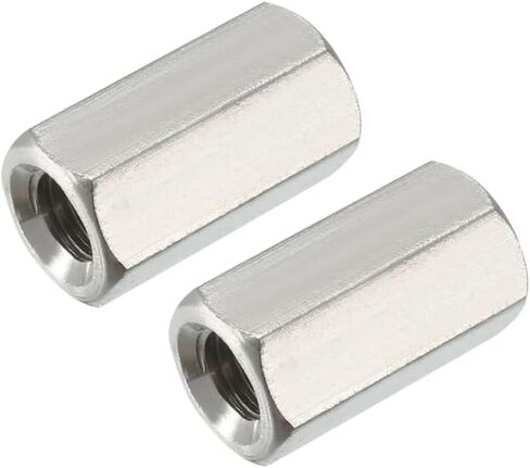 Round Connector Nuts, 2Pcs M8 Nuts 304 Stainless Steel Metric Hex Coupling Nut Fasteners Female Thread Rod in Saudi Arabia