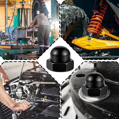 M6 Black Acorn Cap Nuts M6-1.0 Dome Head Hex Nuts for Indoor Outdoor 20 Pcs Black Finish Crown Cap Nut for Bolt in Saudi Arabia