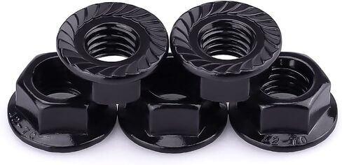 M8-1.25 Hex Head Serrated Flange Nuts, 304 Stainless Steel 18-8 Hexagon Head Flange Nuts for Home Automotive DIYer, Black Oxide Finish, Hex Drive, 20 PCS in Kuwait