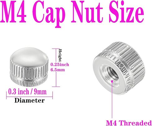 Screw Caps for Light Fixtures, Metal M4 Threaded Cap Nuts, 0.25 inch in Height x 0.35 inch in Diameter, 8 Packs Replacement for Outdoor Light, Pendant, Wall Sconce, Chandelier, Ceiling Lights in Saudi Arabia
