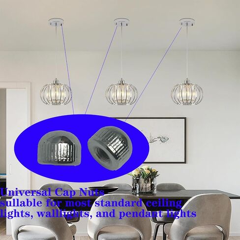 Screw Caps for Light Fixtures, Metal M4 Threaded Cap Nuts, 0.25 inch in Height x 0.35 inch in Diameter, 8 Packs Replacement for Outdoor Light, Pendant, Wall Sconce, Chandelier, Ceiling Lights in Saudi Arabia