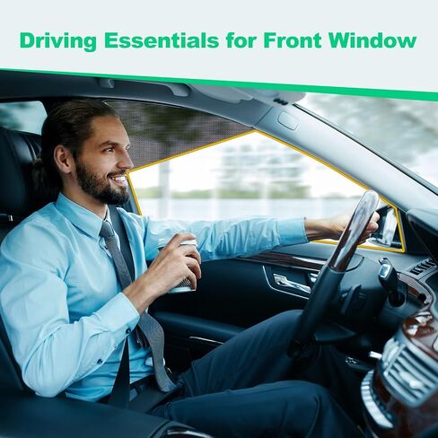 XCBYT Magnetic Car Window Shades for Driver, 2 Pack Front Side Window Sun Shades, Strong Magnets Sun Glare Blocker for SUV Truck Sedan, Heat & UV Protection Car Curtains Safe for Daily Driving in Saudi Arabia