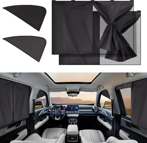 XCBYT Magnetic Car Window Shades for Driver, 2 Pack Front Side Window Sun Shades, Strong Magnets Sun Glare Blocker for SUV Truck Sedan, Heat & UV Protection Car Curtains Safe for Daily Driving in Saudi Arabia
