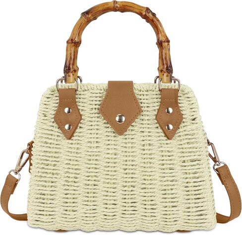 Straw Beach Bag Crossbody Handbag for Women Handmade Woven Shoulder Bag Top Handle Purse for Summer in Saudi Arabia