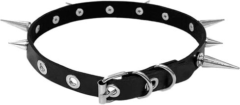 3 Pieces Punk Choker Jewelry Set,Spiked Leather Collar Necklace + Spike Rivets Bracelets Cool Punk Accessories for 80s 90s Women Men in Kuwait