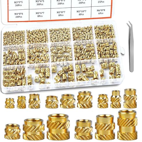 400 PCS Premium Bremium Trallterts Kit ، M2 M2.5 M3 M4 M5 M6 Female Metric Insert Insert ، إدراج مجموعة حرارة للمكونات البلاستيكية والطباعة ثلاثية الأبعاد in Kuwait