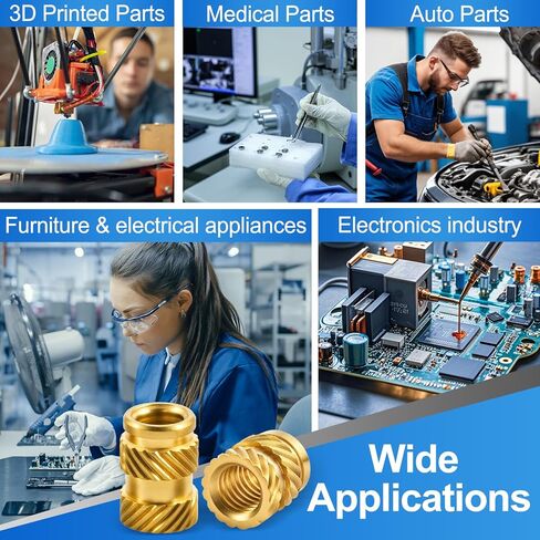 400 PCS Premium Bremium Trallterts Kit ، M2 M2.5 M3 M4 M5 M6 Female Metric Insert Insert ، إدراج مجموعة حرارة للمكونات البلاستيكية والطباعة ثلاثية الأبعاد in Kuwait