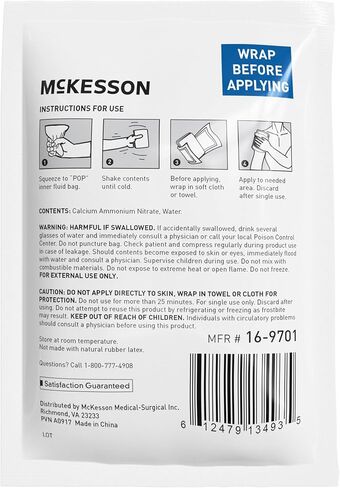 McKesson Cold Compress Ice Ice Pack [24 Pack] يمكن التخلص منها ، وحزم الثلج للإصابات وتخفيف الألم ، 5 في × 7 بوصات in Saudi Arabia