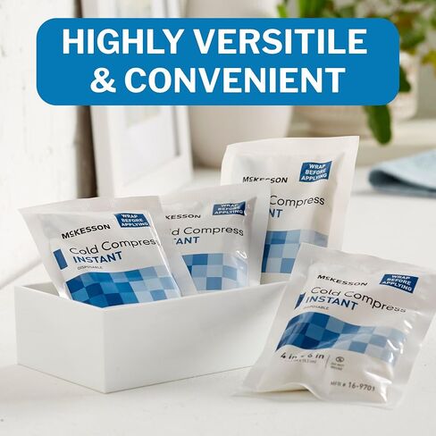McKesson Cold Compress Ice Ice Pack [24 Pack] يمكن التخلص منها ، وحزم الثلج للإصابات وتخفيف الألم ، 5 في × 7 بوصات in Saudi Arabia