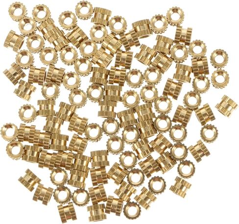 Pretyzoom 100pcs النحاس النحاس المربوطة ملولبة المكسرات تضمين المكسرات لطباعة صب الحقن وتطبيقات السيارات مادة صلابة عالية in Saudi Arabia
