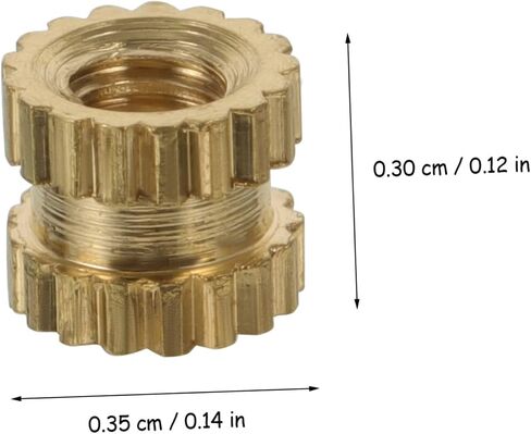 Pretyzoom 100pcs النحاس النحاس المربوطة ملولبة المكسرات تضمين المكسرات لطباعة صب الحقن وتطبيقات السيارات مادة صلابة عالية in Saudi Arabia