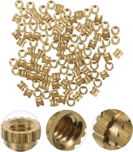 Pretyzoom 100pcs النحاس النحاس المربوطة ملولبة المكسرات تضمين المكسرات لطباعة صب الحقن وتطبيقات السيارات مادة صلابة عالية in Saudi Arabia