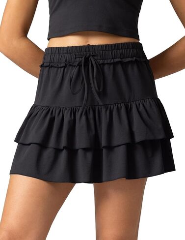 Colorfulkoala Skirts for Women High Waist Mini Tiered A-Line Flowy Shorts Tennis Golf Casual Skorts with Pockets in Saudi Arabia