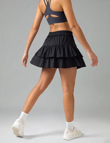 Colorfulkoala Skirts for Women High Waist Mini Tiered A-Line Flowy Shorts Tennis Golf Casual Skorts with Pockets in Saudi Arabia