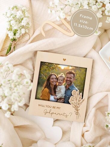 Joli Coon Pregnancy announcement with wooden frame for the ultrasound picture and magnetic back - Our hearts are full - Picture frame ultrasound picture in Polaroid style in Saudi Arabia