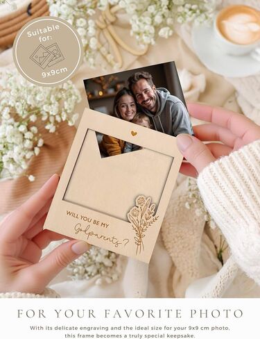 Joli Coon Pregnancy announcement with wooden frame for the ultrasound picture and magnetic back - Our hearts are full - Picture frame ultrasound picture in Polaroid style in Saudi Arabia