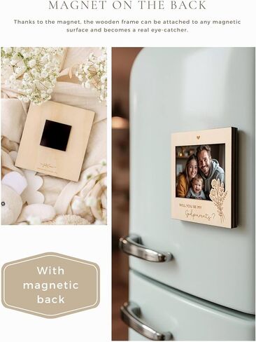 Joli Coon Pregnancy announcement with wooden frame for the ultrasound picture and magnetic back - Our hearts are full - Picture frame ultrasound picture in Polaroid style in Saudi Arabia