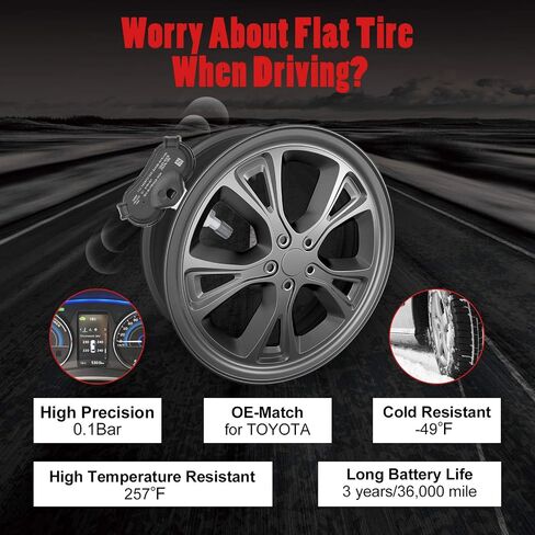 BDFHYK TPMS Sensor 315Mhz Programmed Tire Pressure Monitoring System Compatible with Toyota Camry RAV4 Tacoma 4Runner Lexus ES350 GS350 OE# 4260733011 4260706011 426070C010 in Saudi Arabia