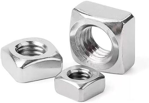 M10-1.5 Square Nuts, M10 Fastener Nuts 304 Stainless, Bright Finish, Full Thread Nylock Nuts,20Pcs in Saudi Arabia