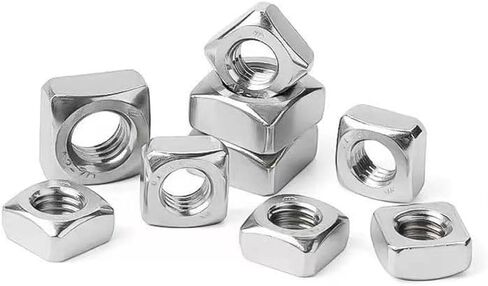 M10-1.5 Square Nuts, M10 Fastener Nuts 304 Stainless, Bright Finish, Full Thread Nylock Nuts,20Pcs in Saudi Arabia