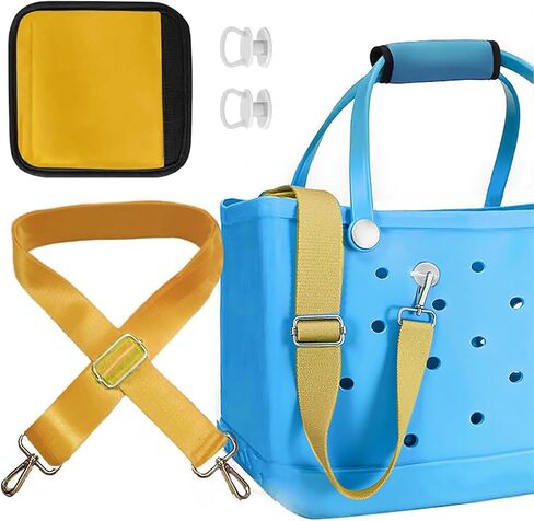 Multi-Purpose Strap Set for Bogg Bag, Adjustable Crossbody Strap + Neoprene Handle Bag, Travel and Beach Essentials Non-Slip Compression Shoulder Strap Accessory(Beige Floral) in Saudi Arabia
