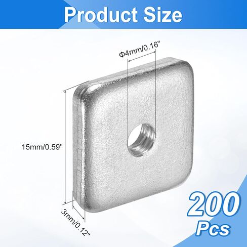 UXCELL 100PCS M8X25MMMX5MM مربع المكسرات مربعة ، مزارع مربعة مربعة من الصلب الكربوني. in Kuwait