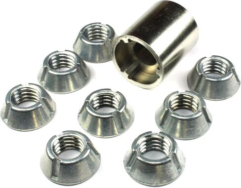 Installation Tool + 8pc 5/16-18 Tri-Groove, Tamper Proof Security Nuts, Zamak5, 30 Tool, 430, LPF430, Carbon Steel Socket in Saudi Arabia