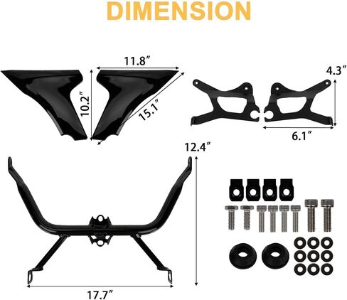 Psler Road Glide Side Fairing لوحة دعم مجموعة قوسين - لوحة جانبية للدراجات النارية Fairing for Touring Road Glide Cvo St Fltrxstse 2024 Fltrxse 2023 2024 Road Glide Fairing Support Bracket （Gloss Black） in Kuwait