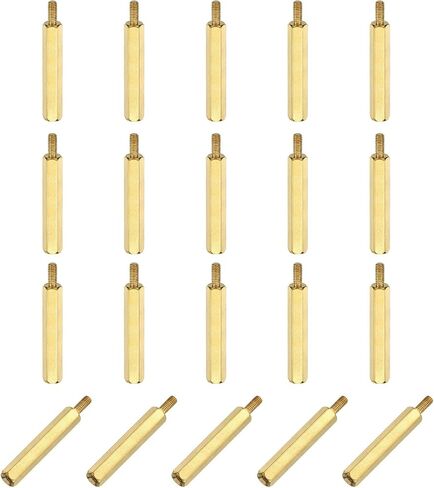 uxcell 20Pcs Male to Female Thread Spacer Screws, M2.5 x 25mm + 6mm Brass Hex Standoff Screws PCB Motherboard for Drone Quadcopter, Computer and Circuit Board in Saudi Arabia