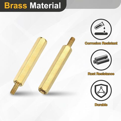 uxcell 20Pcs Male to Female Thread Spacer Screws, M2.5 x 25mm + 6mm Brass Hex Standoff Screws PCB Motherboard for Drone Quadcopter, Computer and Circuit Board in Saudi Arabia