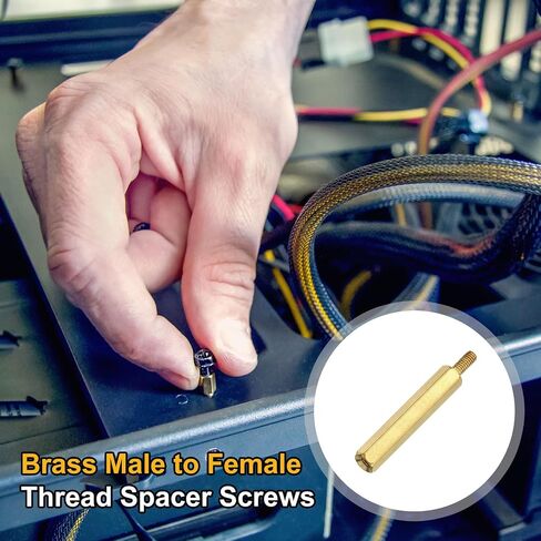 uxcell 20Pcs Male to Female Thread Spacer Screws, M2.5 x 25mm + 6mm Brass Hex Standoff Screws PCB Motherboard for Drone Quadcopter, Computer and Circuit Board in Saudi Arabia