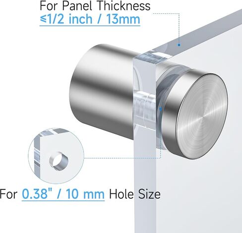 LuckIn 8 Pack Standoff Screws for Acrylic (1 in. Dia x 1 in. L), Stainless Steel Stand Off Wall Mounts Hardware for Sign Holder, Silver in Saudi Arabia