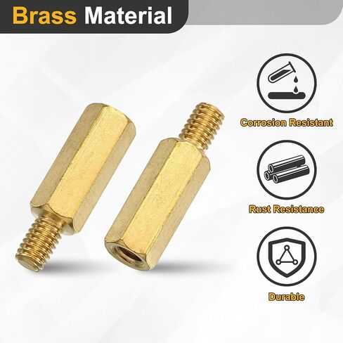 uxcell 20Pcs Male to Female Thread Spacer Screws, M2.5 x 25mm + 6mm Brass Hex Standoff Screws PCB Motherboard for Drone Quadcopter, Computer and Circuit Board in Saudi Arabia