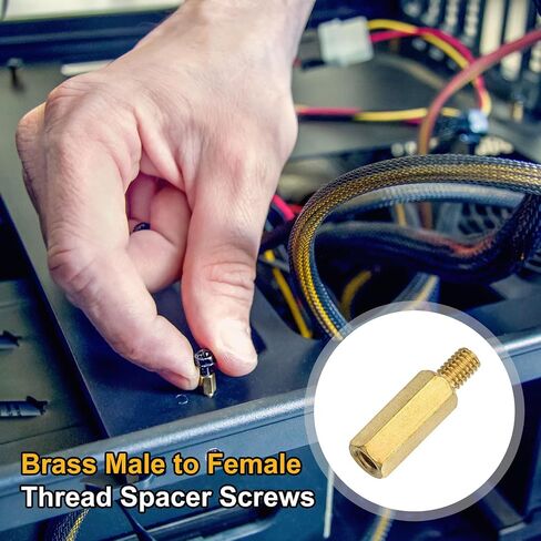 uxcell 20Pcs Male to Female Thread Spacer Screws, M2.5 x 25mm + 6mm Brass Hex Standoff Screws PCB Motherboard for Drone Quadcopter, Computer and Circuit Board in Saudi Arabia