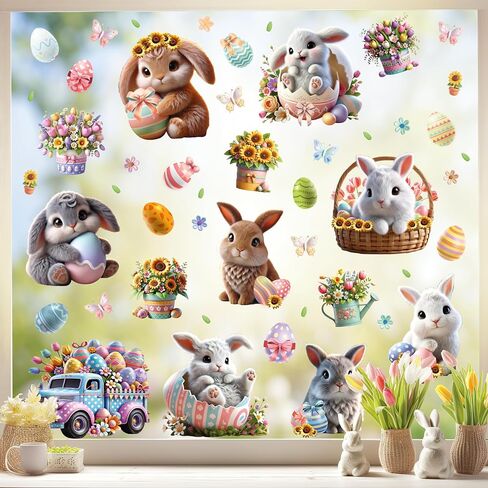 Spring Window Clings Spring Decorations Watercolor Flower Window Clings Reusable Removable for Glass Windows Living Room Nursery Room Home Hummingbirds in Spring Bloom 153 Pieces in Saudi Arabia